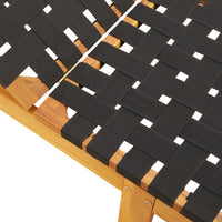 Lettini Prendisole 2pz Neri Legno Massello di Acacia e Tessuto 3214210