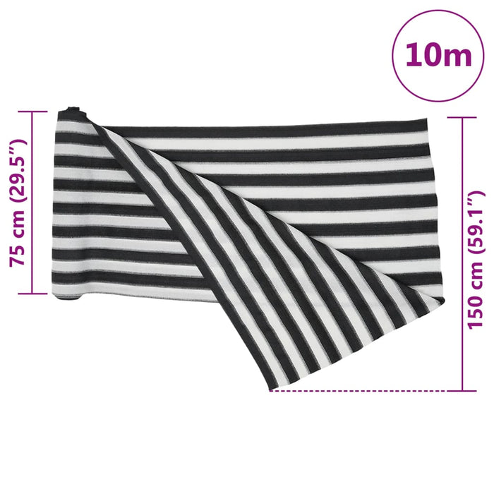 Rete per Privacy Antracite e Bianca 1,5x10 m in HDPE 195 g/m²