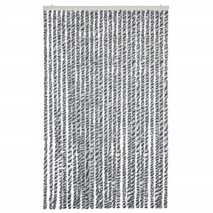 Tenda Antimosche Grigia Nera e Bianca 118x220 cm in Ciniglia 4004882