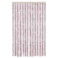 Tenda Antimosche Grigio Argento e Rosa 118x220 cm in Ciniglia 4004886
