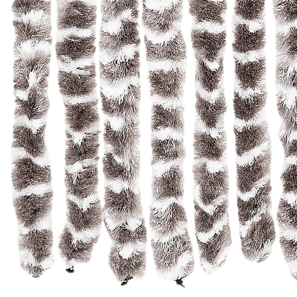 Tenda Antimosche Tortora e Bianca 118x220 cm in Ciniglia 4004892