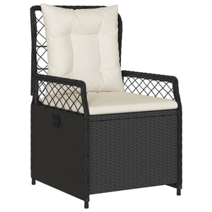 Sedie da Giardino Reclinabili 2 pz Nere in Polyrattan 368661