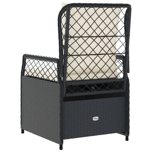 Sedie da Giardino Reclinabili 2 pz Nere in Polyrattan 368661