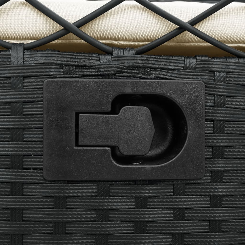 Sedie da Giardino Reclinabili 2 pz Nere in Polyrattan 368661