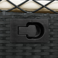 Sedie da Giardino Reclinabili 2 pz Nere in Polyrattan 368661