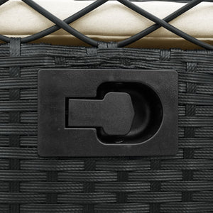 Sedie da Giardino Reclinabili 2 pz Nere in Polyrattan 368661