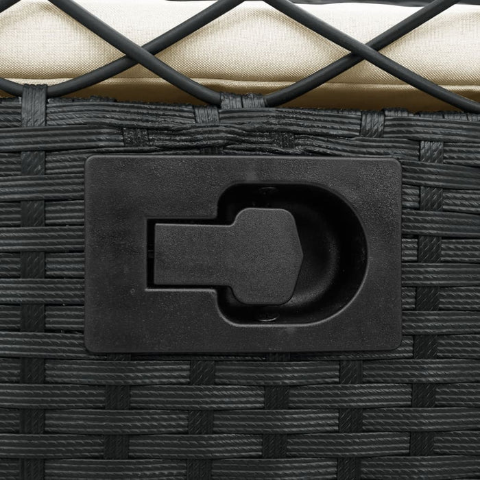 Sedie da Giardino Reclinabili 2 pz Nere in Polyrattan 368661