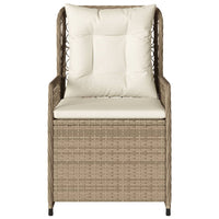 Sedie da Giardino Reclinabili 2 pz Beige Polyrattan 368665