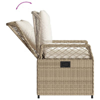 Sedie da Giardino Reclinabili 2 pz Beige Polyrattan 368665