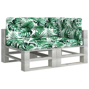 vidaXL Cuscini per Pallet 3 pz Motivo a Foglie Tessuto