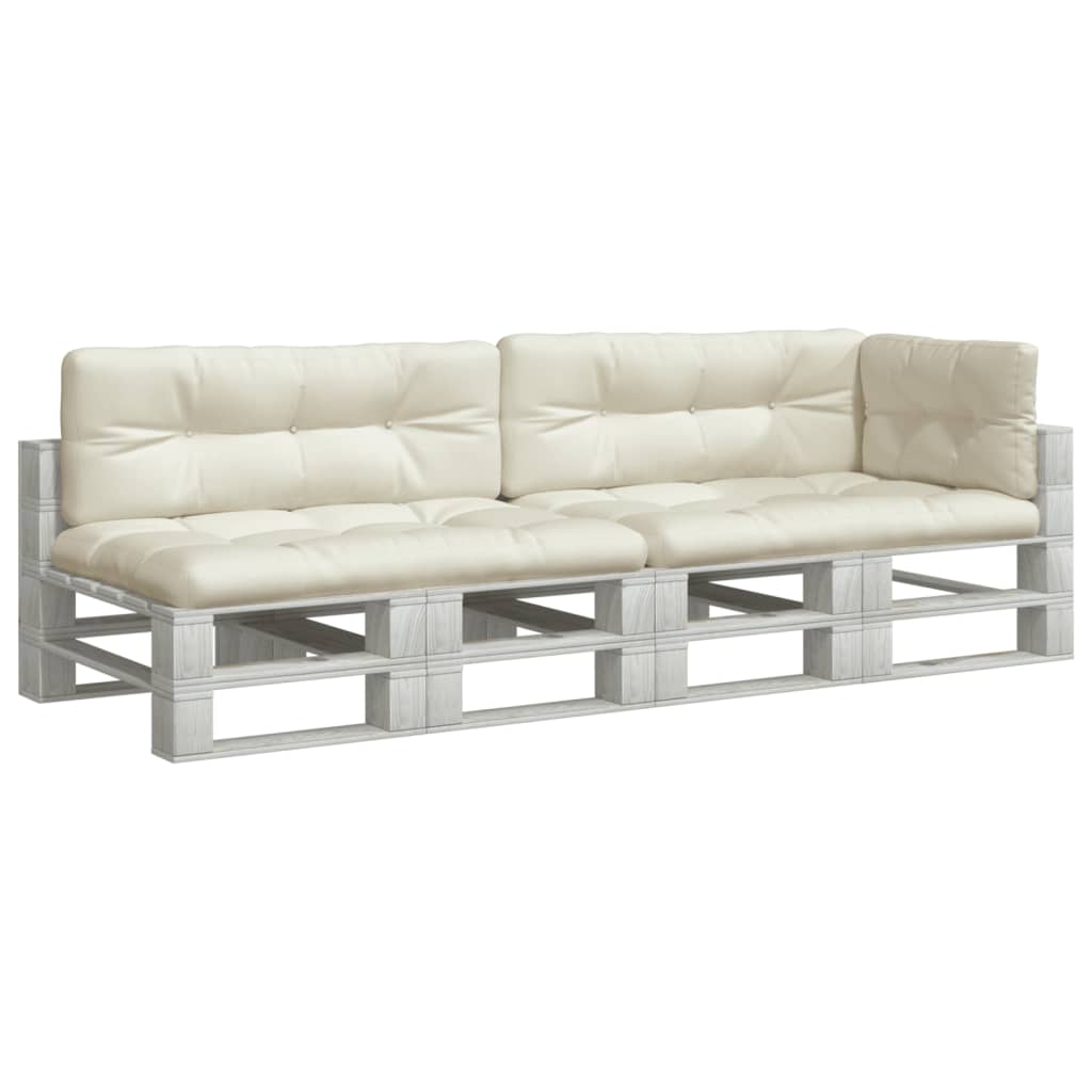 vidaXL Cuscini per Pallet 5 pz Crema in Tessuto