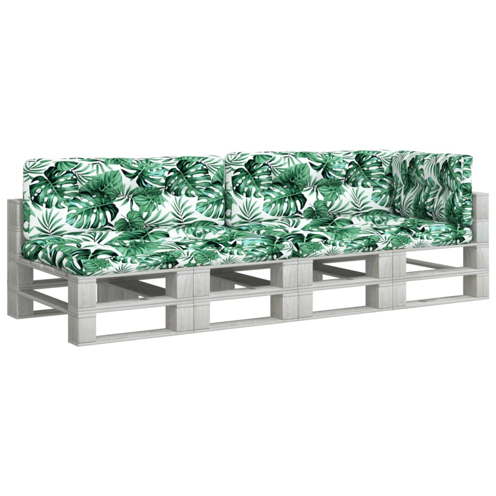 vidaXL Cuscini per Pallet 5 pz Motivo a Foglie Tessuto