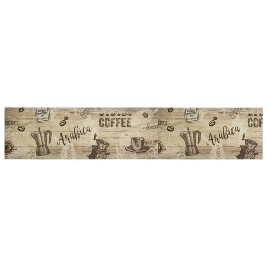 Tappeto da Cucina Lavabile Marrone Caffè 60x300 cm in Velluto