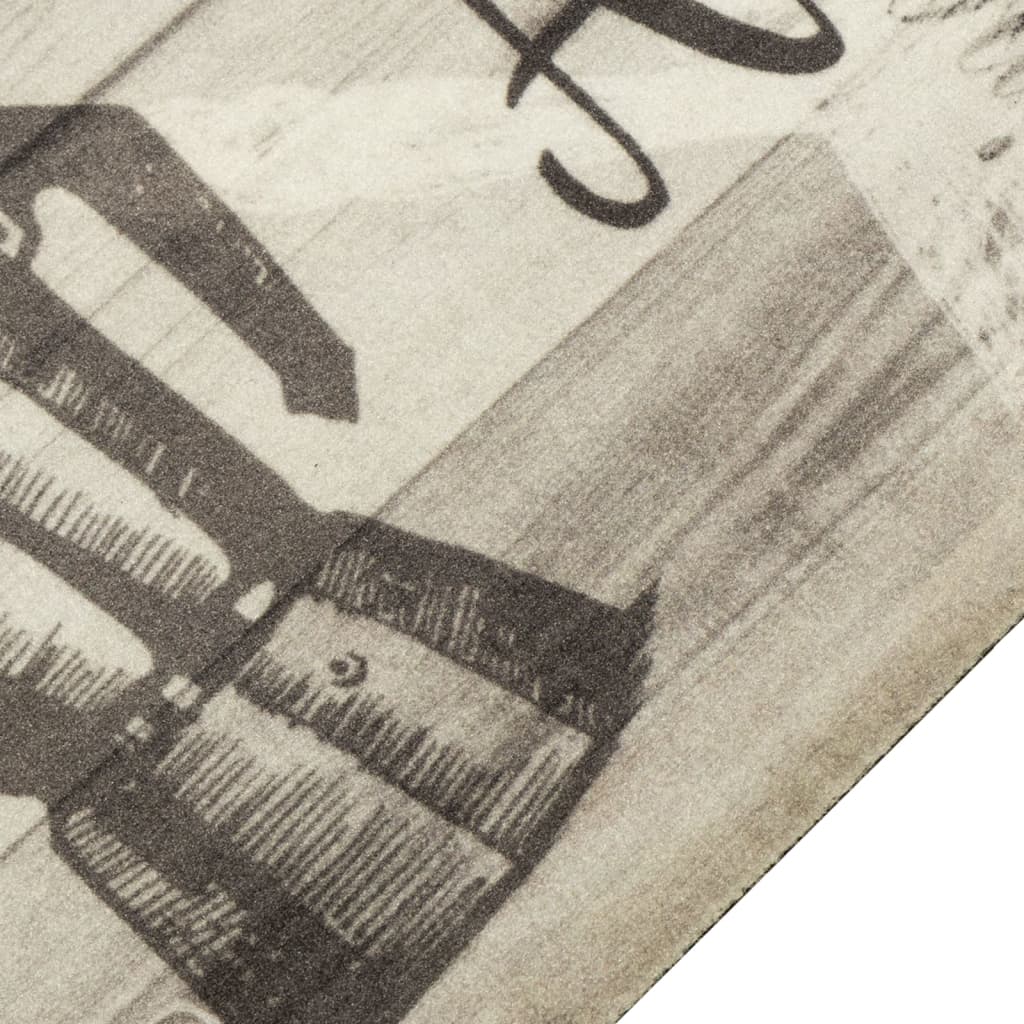 Tappeto da Cucina Lavabile-Tappetino da Cucina Grigio Caff¨¨ 60x180 cm in Velluto