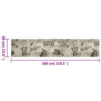 Tappeto da Cucina Lavabile-Tappetino da Cucina Grigio Caff¨¨ 60x300 cm in Velluto