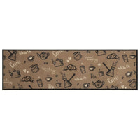 Tappeto da Cucina Lavabile-Tappetino da Cucina Marrone Mattutino 45x150 cm Velluto