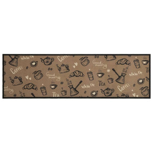 Tappeto da Cucina Lavabile-Tappetino da Cucina Marrone Mattutino 45x150 cm Velluto
