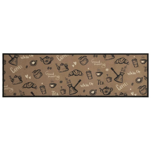 Tappeto da Cucina Lavabile Marrone Mattutino 45x150 cm Velluto 4005587