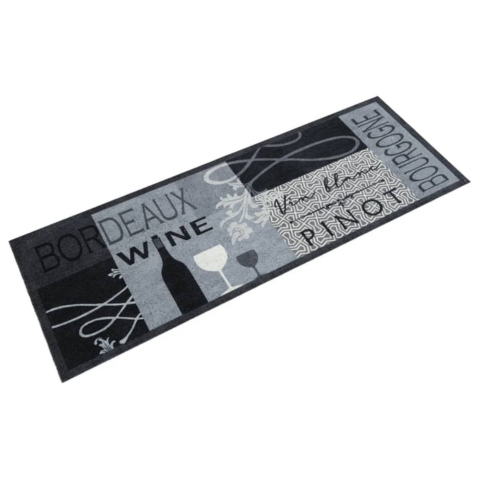 Tappeto da Cucina Lavabile Grigio Vino 45x150 cm in Vellutocod mxl 115019