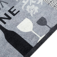 Tappeto da Cucina Lavabile Grigio Vino 45x150 cm in Velluto 4005599