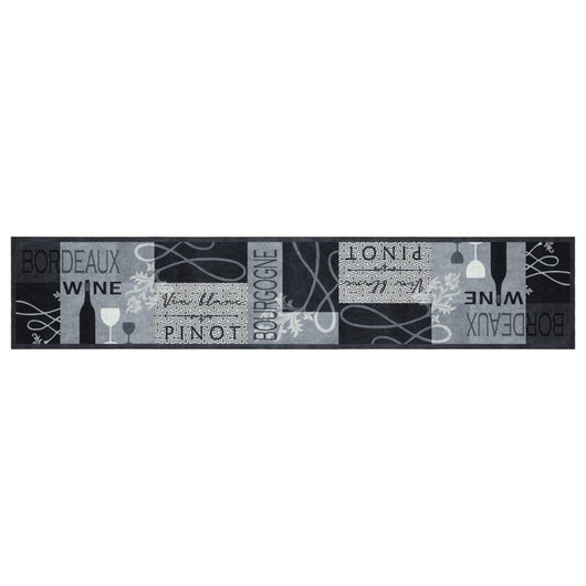 Tappeto da Cucina Lavabile-Tappetino da Cucina Grigio Vino 60x300 cm in Velluto