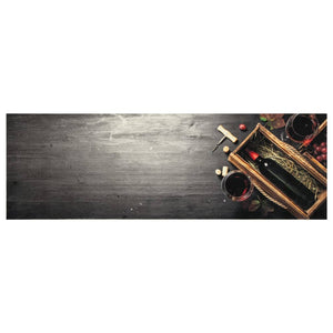 Tappeto da Cucina Lavabile Bottiglia Vino 60x180 cm in Velluto 4005603
