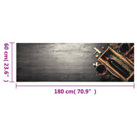 Tappeto da Cucina Lavabile Bottiglia Vino 60x180 cm in Velluto 4005603