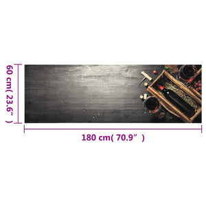 Tappeto da Cucina Lavabile Bottiglia Vino 60x180 cm in Velluto 4005603