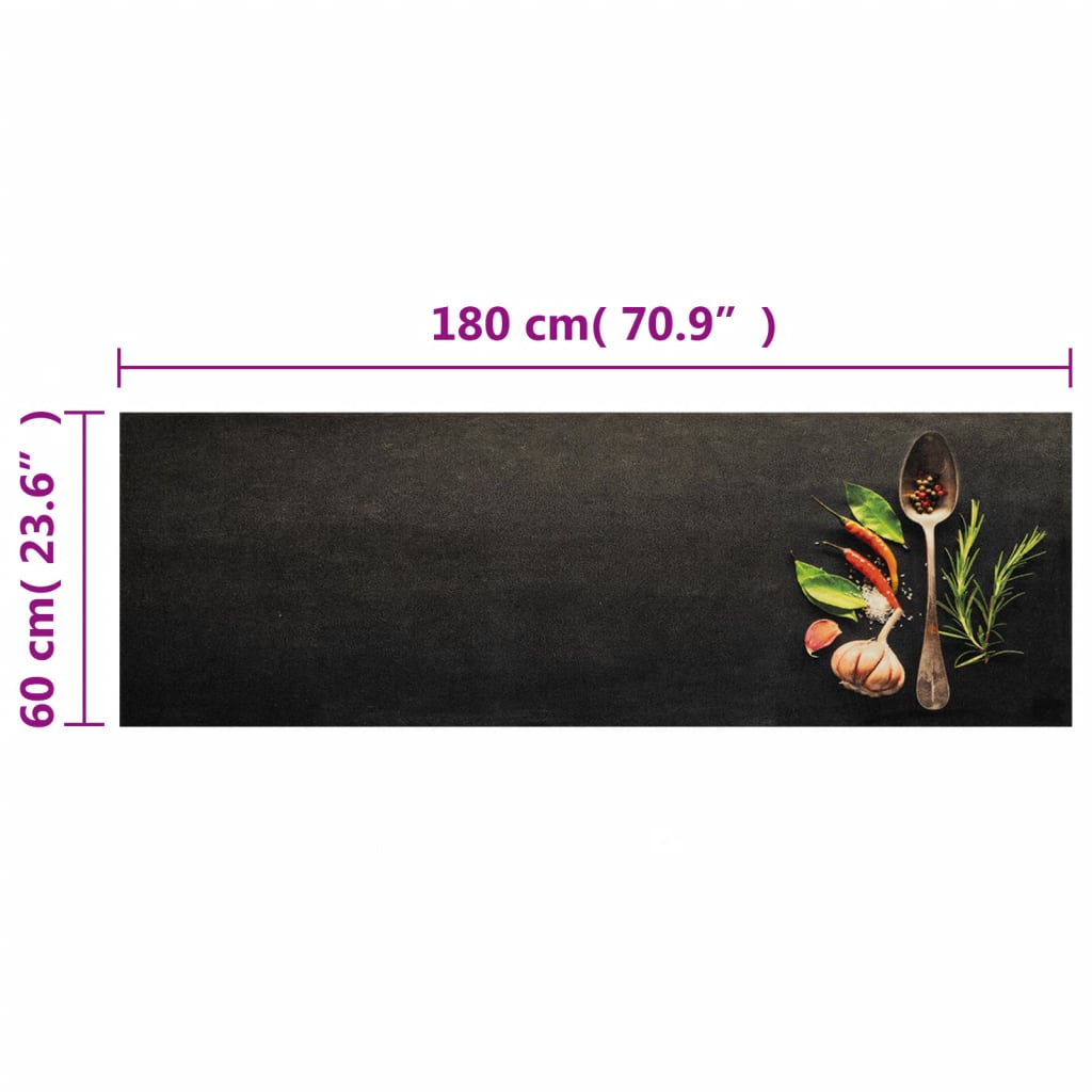 Tappeto da Cucina Lavabile Spezie 60x180 cm Velluto 4005612