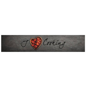 Tappeto da Cucina Lavabile Testo Cucinare 60x300 cm in Velluto