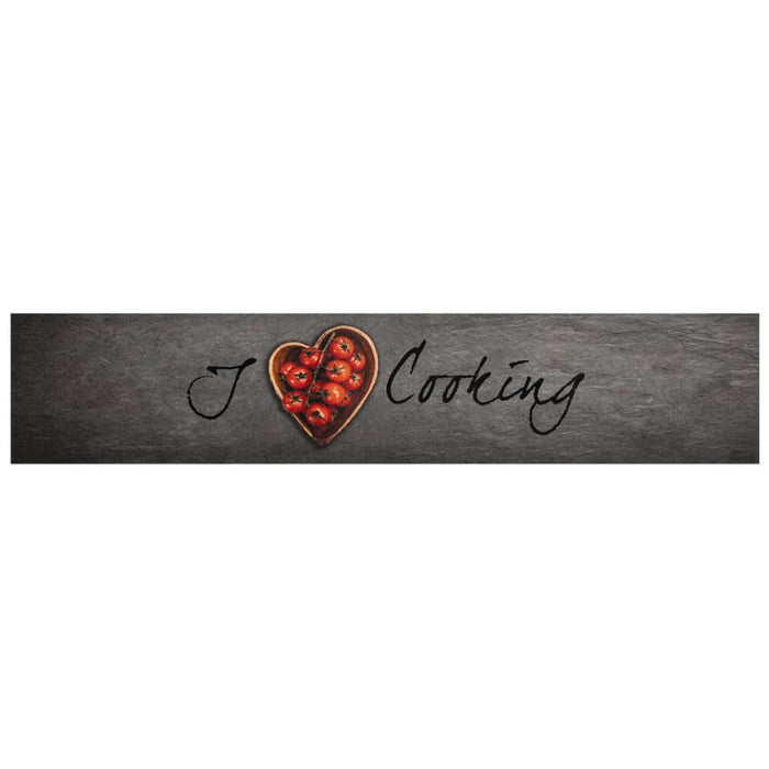 Tappeto da Cucina Lavabile Testo Cucinare 60x300 cm in Velluto
