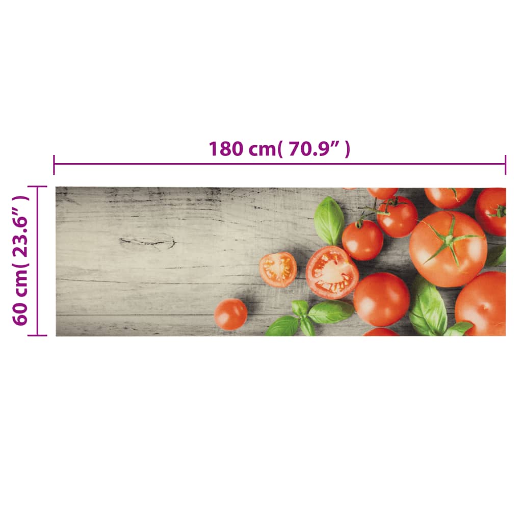 Tappeto da Cucina Lavabile Pomodori 60x180 cm in Velluto 4005621