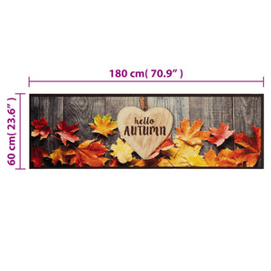 Tappeto da Cucina Lavabile-Tappetino da Cucina Autunno 60x180 cm in Velluto
