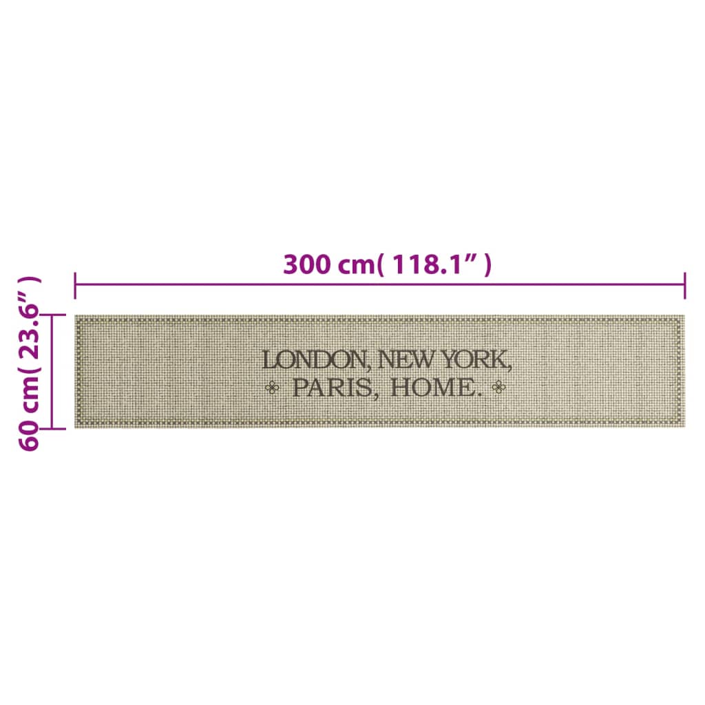 Tappeto da Cucina Lavabile Casa Maiuscolo 60x300 cm Velluto 4005637