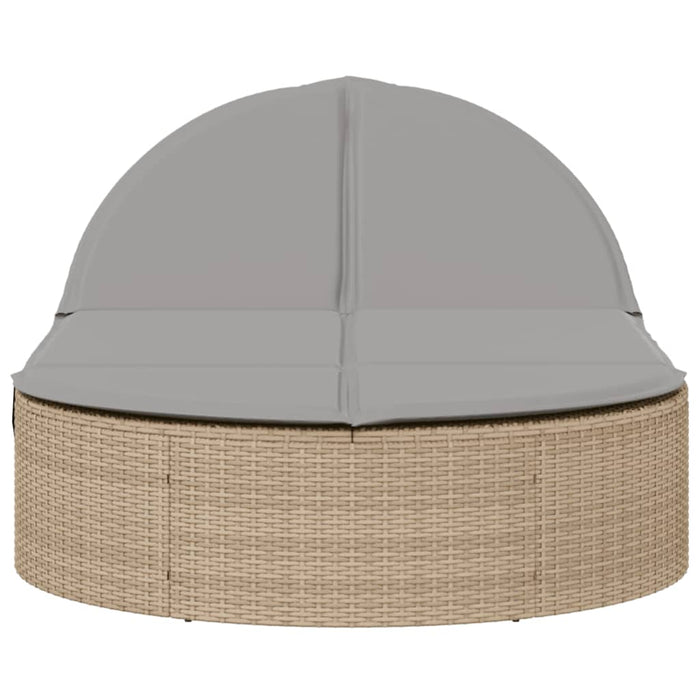vidaXL Lettino Prendisole con Cuscini Beige in Polyrattan