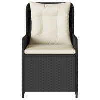 Sedie da Giardino Reclinabili 2 pz Nere in Polyrattan 368652