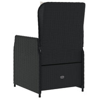 Sedie da Giardino Reclinabili 2 pz Nere in Polyrattan 368652