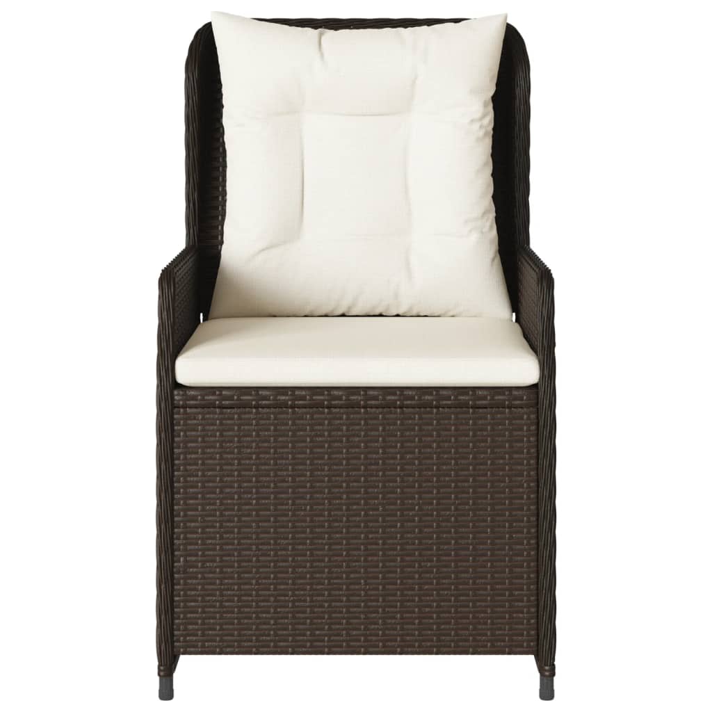 Sedie da Giardino Reclinabili 2 pz Marrone Polyrattan 368653