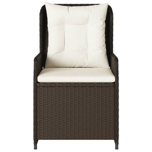 Sedie da Giardino Reclinabili 2 pz Marrone Polyrattan 368653