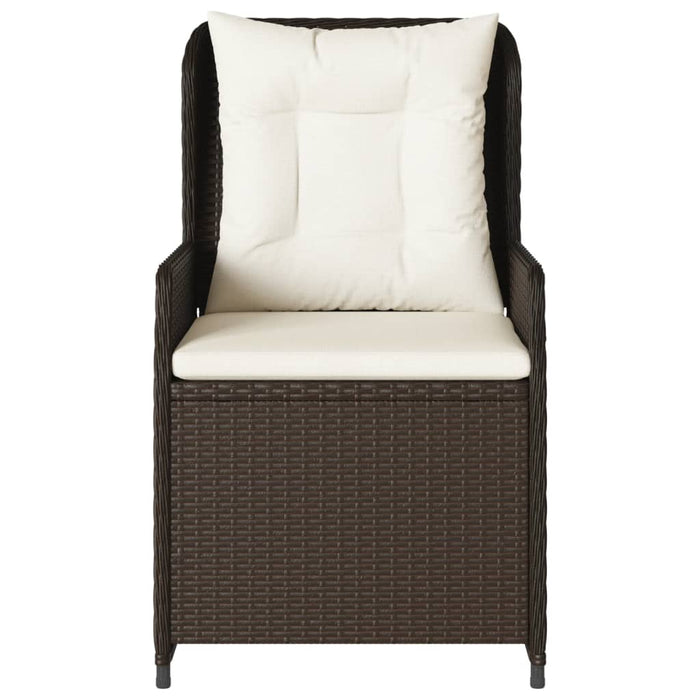 Sedie da Giardino Reclinabili 2 pz Marrone Polyrattan 368653