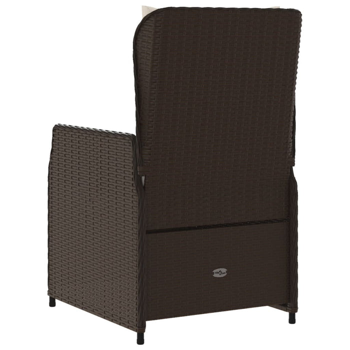 Sedie da Giardino Reclinabili 2 pz Marrone Polyrattan 368653