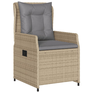 Sedie da Giardino Reclinabili 2 pz Beige Polyrattan