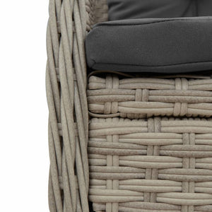 Sedie da Giardino Reclinabili 2 pz Grigio Chiaro Polyrattan 368657