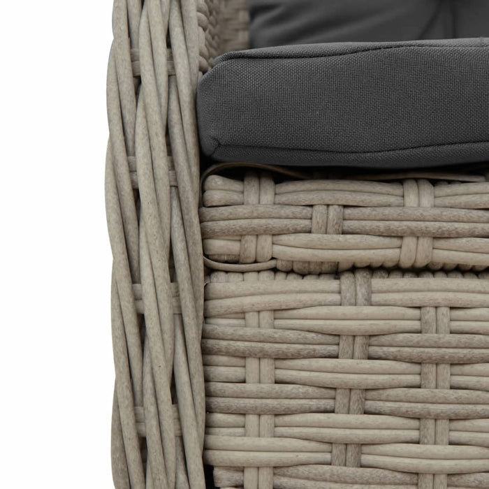 Sedie da Giardino Reclinabili 2 pz Grigio Chiaro Polyrattan 368657