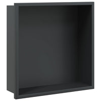 Nicchia per Doccia Nero Opaco 32x32x9cm in Acciaio Inox