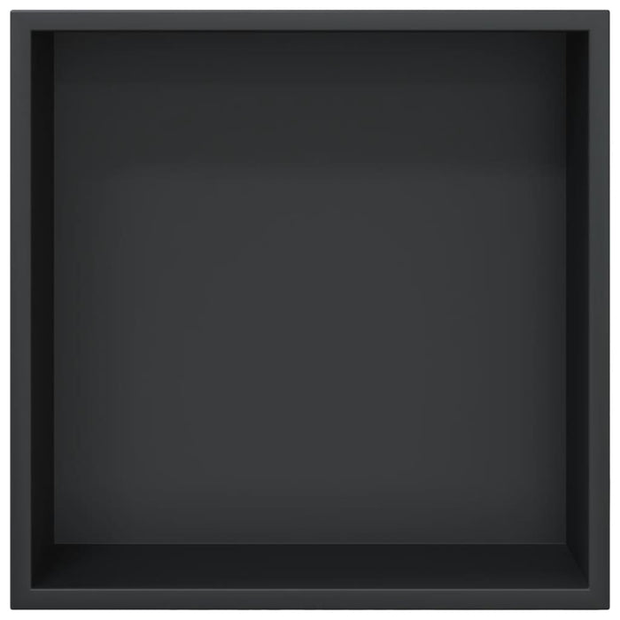 Nicchia per Doccia Nero Opaco 32x32x9cm in Acciaio Inox