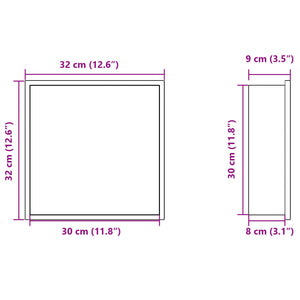 Nicchia per Doccia Nero Opaco 32x32x9cm in Acciaio Inox