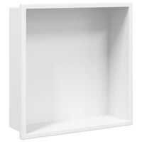 Nicchia per Doccia Bianco Opaco 32x32x9cm in Acciaio Inox