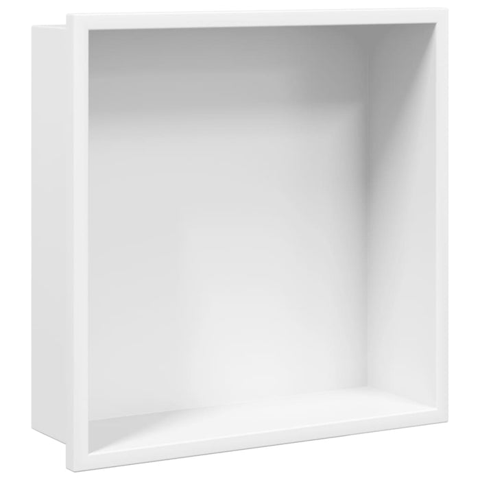 Nicchia per Doccia Bianco Opaco 32x32x9cm in Acciaio Inox