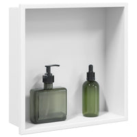 Nicchia per Doccia Bianco Opaco 32x32x9cm in Acciaio Inox